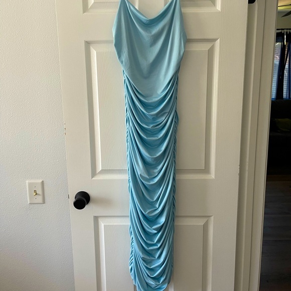 Baby Blue Stretchy Dress - Picture 2 of 5